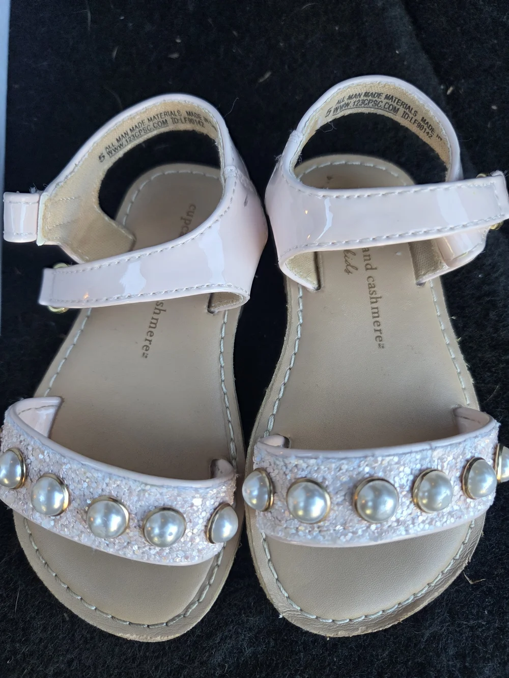 Cupcakes & Cashmere Kids Pearl Pink Glitter Sandals Toddler Girls Size 5